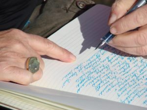 Shima writing in journal
